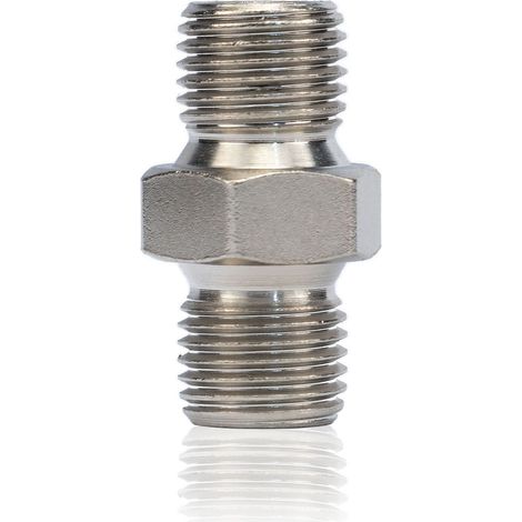Connettore per Tubo Alta Pressione – Acciaio Inox, Filettatura 1/4" su 1/4", Pressione 400 Bar  Uso Industriale Verniciatura