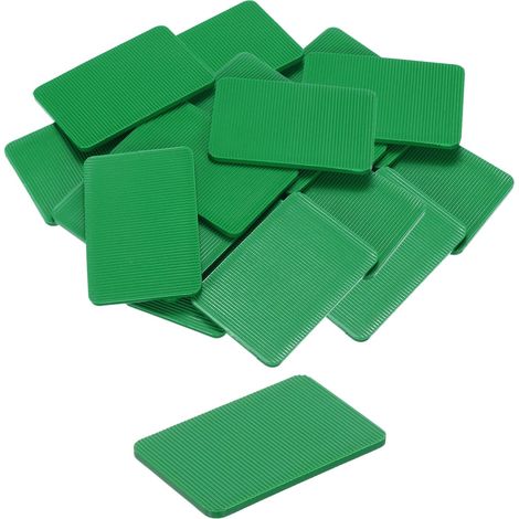 Pack of 50 Plastic Wedges 60 x 40 x 3 mm – Tile Wedges – Thickness Wedge Set – Open Window Wedges – Plastic Spacers – Spacers – Green (1/5)