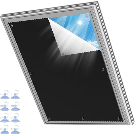 Store Occultant Fenêtre Toit - 1 Unité - Tissu Oxford Argenté - Isolation Thermique Sans Perçage - Pour Chambre et Bureau - 116 x 120 cm (1/5)