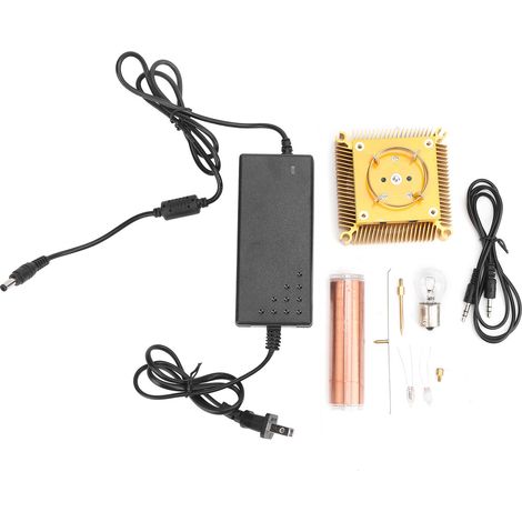 Bobine musicale en laiton doré module d'expérience avec base radiateur CPU lumineuse prise US 100-240V (1/5)