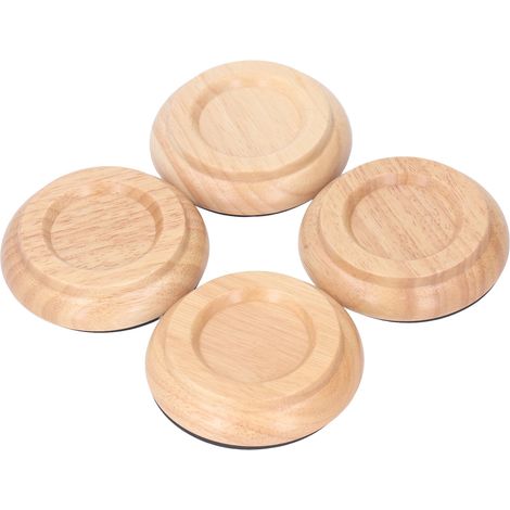 Lot de 4 protections de sol pour piano, anti-vibrations, petites tailles, antidérapantes, pour roulettes, coloris rondin. (1/5)