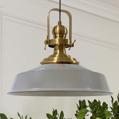 Grau Industrielle Pendelleuchte aus handbemaltem Metall – Vintage-Kronleuchter E27 Ø41 cm für Wohnzimmer, Schlafzimmer oder Esszimmer (1/3)