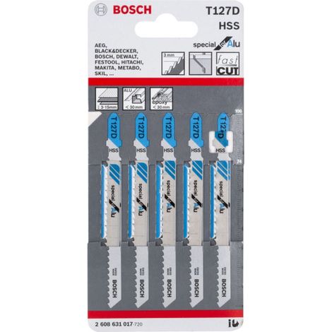 BOSCH T127D (pkt of 5) Special for aluminium 100mm