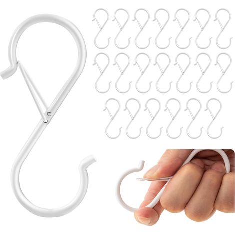 Filiyano-Crochets en S métalliques pour suspension, lot de 20, 8,9 cm (3,5 pouces), blancs, robustes, pour pots et plantes (1/5)