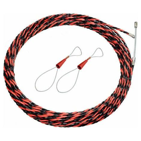1set Electrician Needle 50M Electric Wire Puller 5mm Diameter Wire Puller Needle, Retractable Installation for Pulling Cable and Flexible Spiral Steel Extension Cord Electric Wire Puller Electric Wire (1/4)