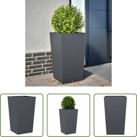 Jardinière anthracite -  Jardinière anthracite 45x45x75 cm acier (1/5)
