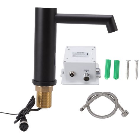 Automatischer G1/2-Wasserhahn aus Edelstahl 304, berührungslos, batteriebetrieben, mit einzigartigem Kaltwassersensor, für Badezimmer oder Hotel, 220 V Wechselstrom. (1/5)