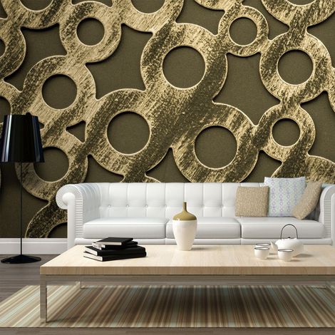 Papier Peint XXL "Cercles en Bronze" 270x550cm (1/2)