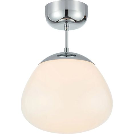 Plafonnier verre opale chrome 25 cm e27 - markslojd - rise flush mount 224314248 224314248 224314248 224314248 (1/3)