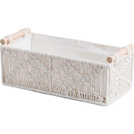 Petit panier de rangement multifonctionnel en corde de coton, élégant et pratique pour le rangement quotidien et la décoration intérieure. 217 blanc L 217 blanc (1/5)