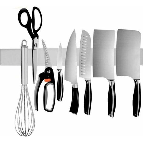 14-inch magnetic knife rack, Scandinavian style, magnetic wall knife holder made of stainless steel, magnetic mount, very strong hold and easy installation for steak/kitchen knives (1/5)