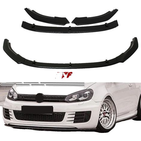 Spoiler delantero, polipropileno de alta calidad, compatible con Golf MK6 GTI/GTD 2010-2013, negro brillante, montaje con tornillos, Performance/Custom (1/5)