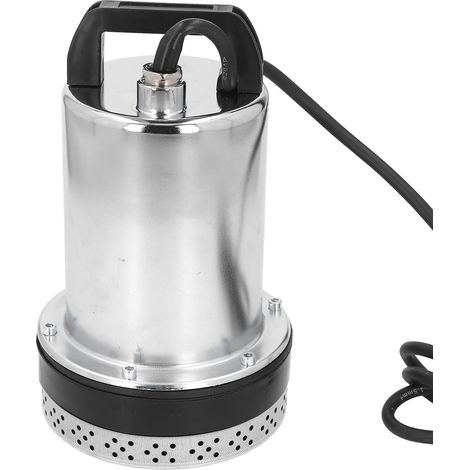 Pompe submersible CC 180 W, hauteur de refoulement 8 m, sortie 1 pouce, boîtier en acier inoxydable, moteur en cuivre, pour puits, bassin de jardin ou piscine, 12 V CC (1/5)