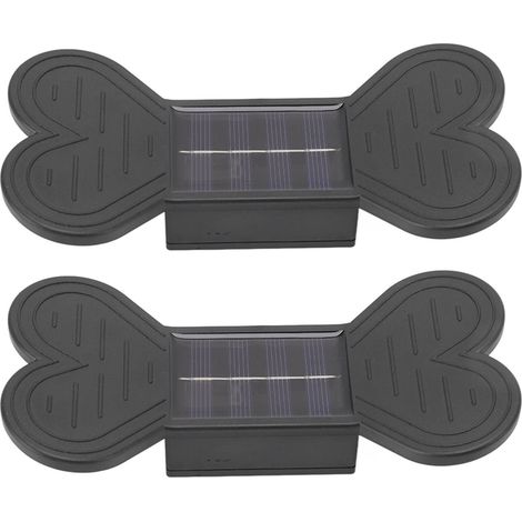 2er-Set wasserdichte Solar-Wandleuchten mit warmweißem Licht, ABS-Solar-Wandlampen für Garten- und Hofdekoration (1/5)