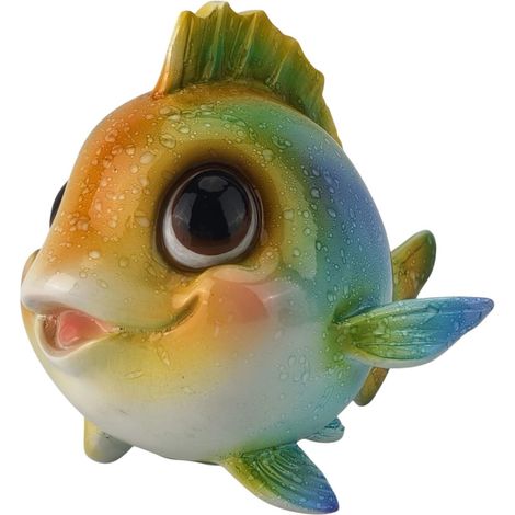 Dekofigur Fisch 11,5 x 15 cm bunt