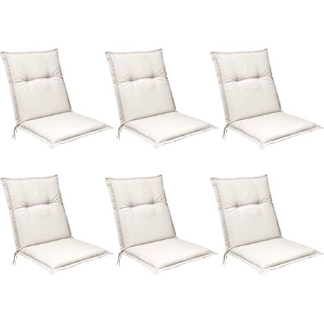 6er Set Niedriglehner Auflagen Base NL, 100x50cm, Natur