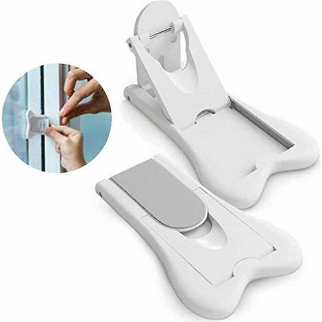 Loquet et targette Serrures de scurit pour armoires et tiroirs serrure de porte coulissante 2 pices blanc YYV (1/4)