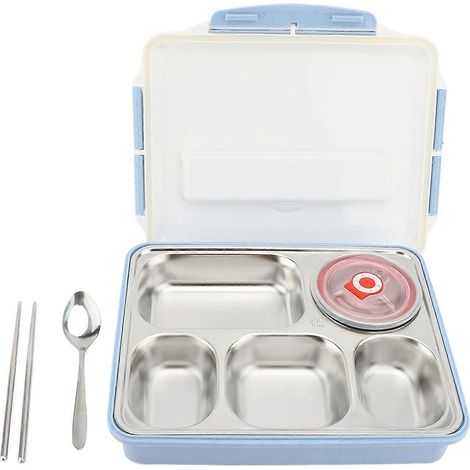 Isolierte Lunchbox mit 5 Fächern, auslaufsicherer, tragbarer Thermobehälter aus Edelstahl 304