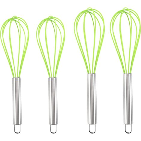 Fouet En Silicone - Acier Inoxydable - Pour Casseroles Antiadhésives Et Sauces - Lot De 4 Pièces (1/5)