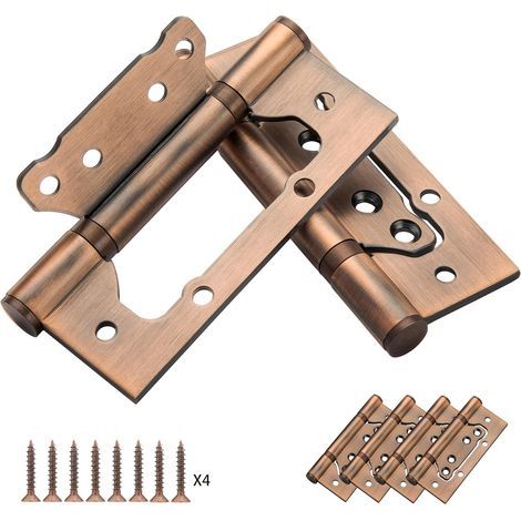 Cerniera per porta non a filo in acciaio inox 304, spessore 0,118 pollici, con cuscinetti, capacità di carico 220 lb (confezione da 4) (1/4)