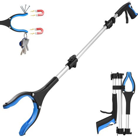 36" Foldable Magnetic Grip Forceps for Seniors Heavy Duty Pickup Tool Aluminum Alloy Foldable Waste Tongs Essential Accessory for Post-Surgical Recovery (1/5)