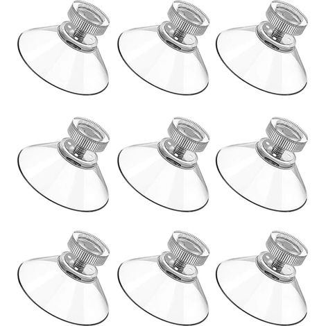 Lot de 9 ventouses transparentes Ø 40 mm – Capacité de charge jusqu'à 2 kg – Pour surfaces lisses et non poreuses – Installation facile (1/5)