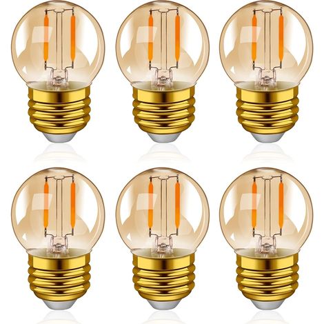 G40 LED Retro Edison Glühlampe Mini-Globus 1W (E27, 6 Stück)