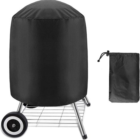 Kaelt - Housse Barbecue, Couverture Imperméable de Gril De Barbecue, Housse de Fumoir Robuste 210D Housse de Barbecue à Charbon de Bois d'Extérieur Dome Gas Pour Weber, Char-Broil (24 x 28,5 Pouces, N (1/5)