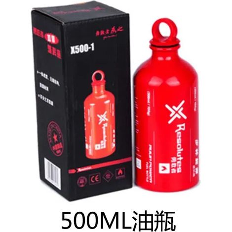 Bouteille de carburant liquide Bulin Resolutes 500/750/1000/1500 ml en alliage d'aluminium pour essence, kérosène, alcool et autres liquides, idéale pour les réchauds portables. (1/5)