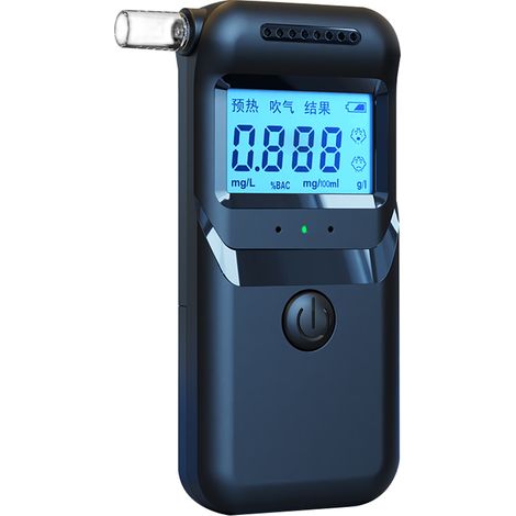 Éthylotest portable haute précision, détecteur d'alcool avec 5 embouts, fonction alarme intégrée (1/5)