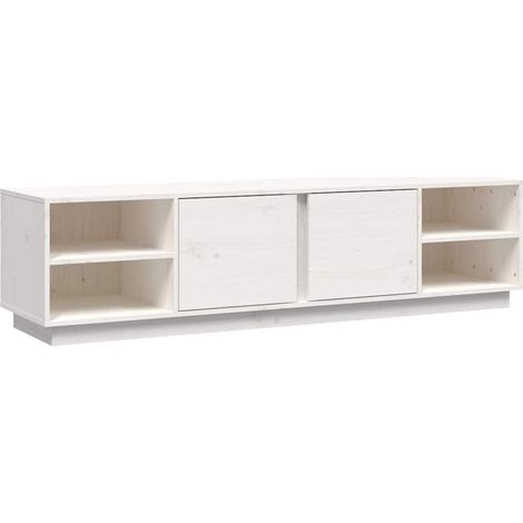 Maison Exclusive - TV-Schrank Weiß 156x40x40 cm Massivholz Kiefer (1/5)