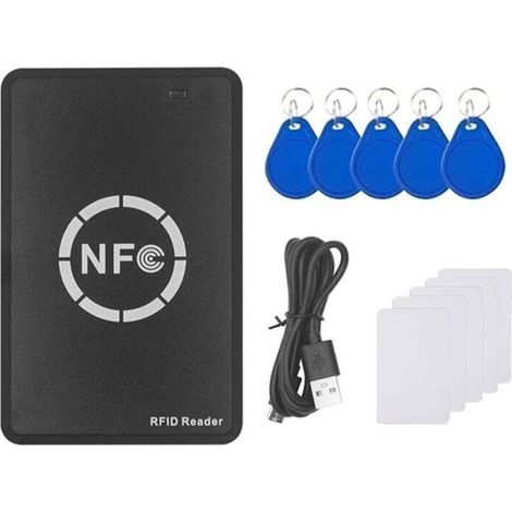 Lecteur Enregistreur RFID NFC avec Carte 5XUID et Duplicateur Porte-Clés pour Copie Badge Clé IC (1/5)