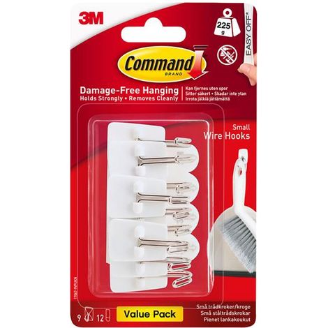 Command 17067-9VP White Wire Hooks Value Pack (Pack 9) COM170679VP