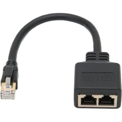 RJ45 Splitter Adapter, 1 to 2 Port RJ45 Network Ethernet Splitter, CAT8 Network Cable Splitter Adapter for Home Office (1/5)