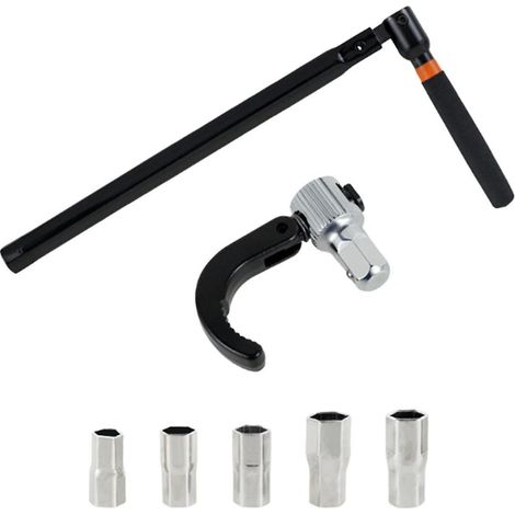 Clé à robinet en acier au carbone, kit de clé à douille pour plombier avec 5 douilles et 1 mandrin, pour écrou de taraudage. (1/5)