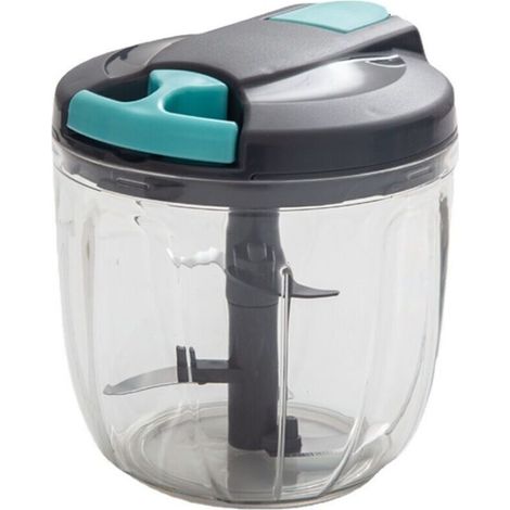 Hachoir manuel 5 secondes, 900 ml, Hacher, découper, mixer, Légumes, Noix, Oignons, Lames en acier inoxydable, Cuisine rapide et facile (1/4)