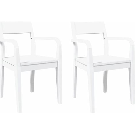Lot de 2 Chaises à manger，Chaise de cuisine blanc bois massif caoutchouc CFW33190 (1/5)