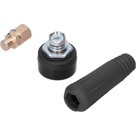 2er-Pack Schnellkupplungsstecker für Schweißkabel, Zubehör für Elektrowerkzeuge DJK 10-25 Schwarz (1/5)
