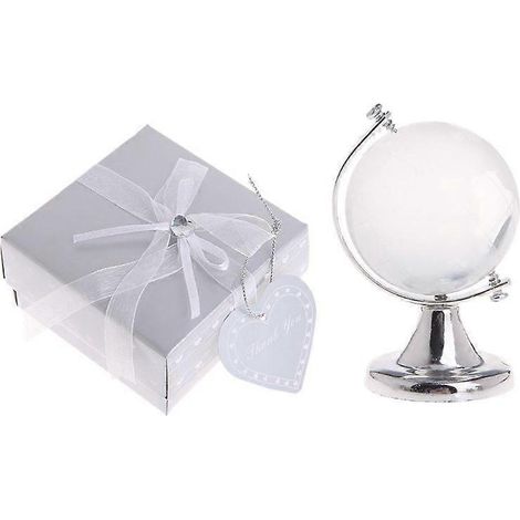 Kleiner runder Kristallglobus, Weltkarte, transparenter Sockel, Schreibtischdekoration, originelles Geschenk.
