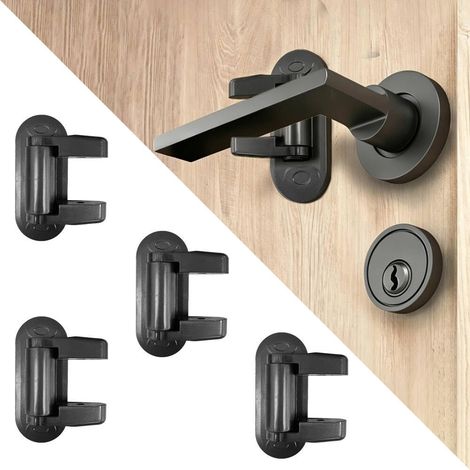4 Pièces Verrou de levier de porte à l'épreuve,pour la maison-noir (1/5)
