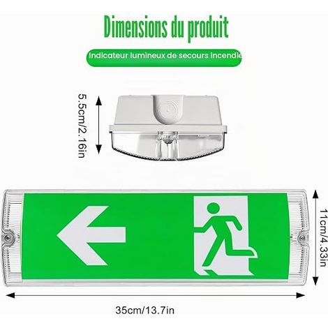 Emergency LED light, emergency exit light with battery up to 3 hours, 4 pictograms sign (1/4)