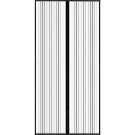 Ineasicer Moustiquaire Porte Magnétique 80x210cm Bande Adhésive Fermeture Automatique Maille Ultra Fine Installation sans Outil Facile pour Enfants et Animaux de Compagnie, Noir (1/5)