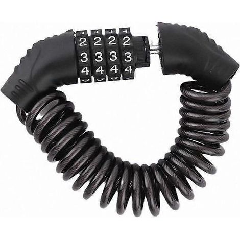 Cadenas à code numérique avec câble, fil d'acier tressé flexible pour roues de vélo, guidons de trottinette, valises et rangements (1/3)
