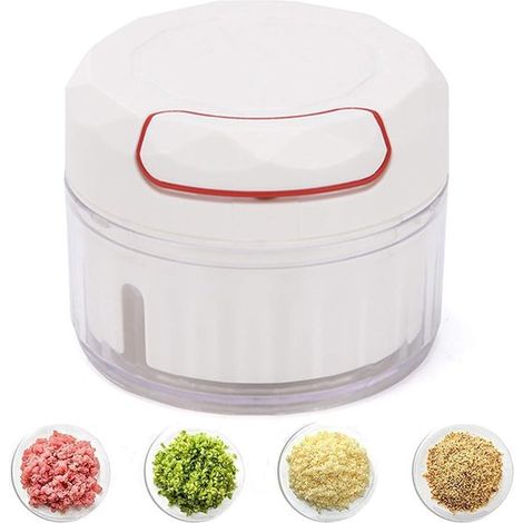 Mini affetta cipolle, trita cipolle manuale, trita verdure multifunzionale, tritatutto per aglio, cipolla, zenzero (1/5)