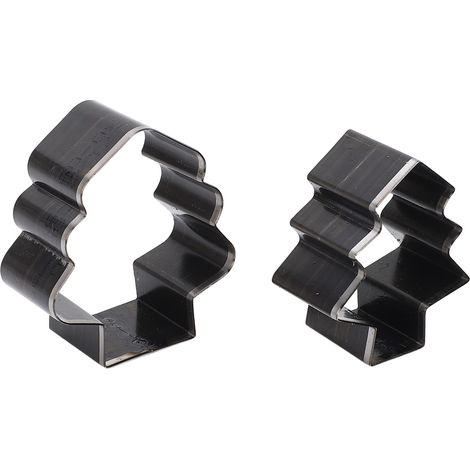 Lot de 2 emporte-pièce cuir forme sapin de Noël acier alliage 54mm 47mm matrice découpe cuir pour loisirs créatifs déco (1/5)