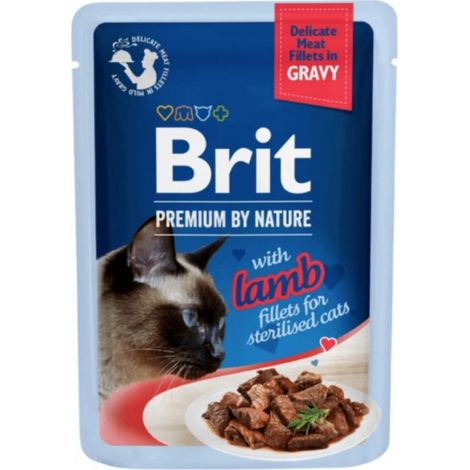 BRIT PREMIUM CAT Adult Sterilised Lamb Fillets (Beutel) 85g