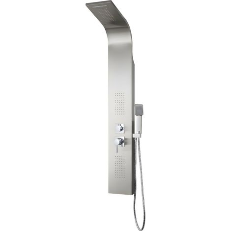Colonna doccia 001 con 4 funzioni in acciaio inox getto a cascata spazzolata (1/5)