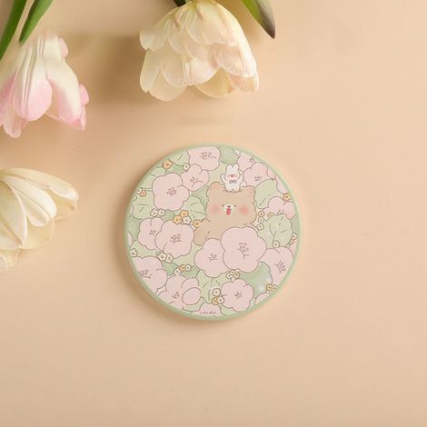 Lot de 4 dessous de verre en bois et pierre absorbante, tapis antidérapants pour tasses, motif ours (1/4)