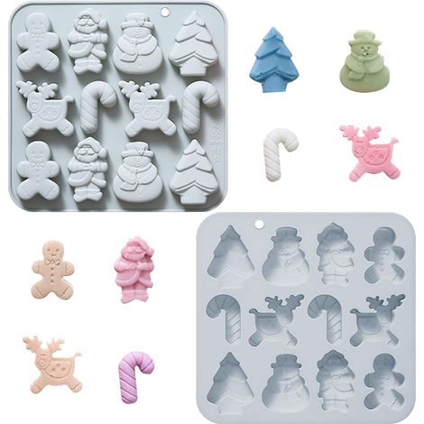 2 Pièces Moule Tablette Chocolat, Moule Chocolat de Noël, Moule Bonbon Bleu, Moule Silicone Chocolat Mignon, Moules Chocolat Réutilisable, Moule à Chocolat pour Chocolat,Muffins,Fondant (1/5)