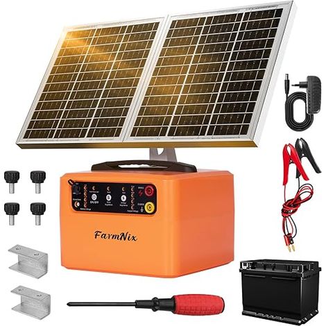 Clôture Électrique Solaire, Cloture Electrique Pour Animaux 0,3 J–1,5 J, 6 KV–12 KV Réglable, éLectrificateur De ClôTure éLectrique pour la protection des animaux de ferme, de la volaille (1/5)